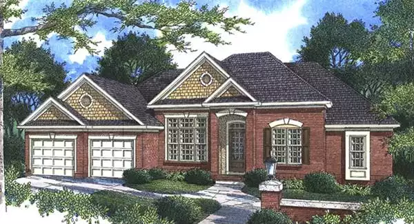 image of single story traditional house plan 5852